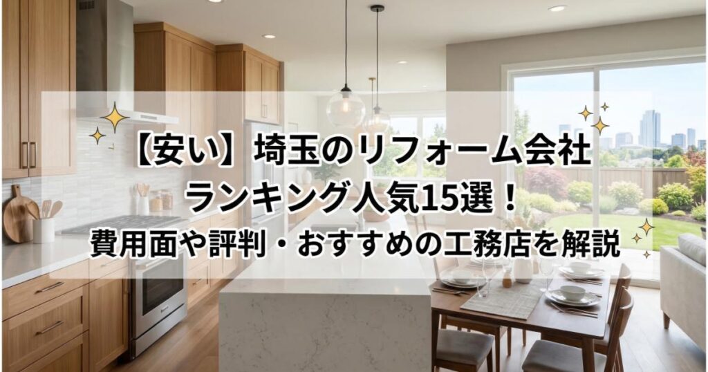 【安い】埼玉のリフォーム会社ランキング人気15選！費用面や評判・おすすめの工務店を解説