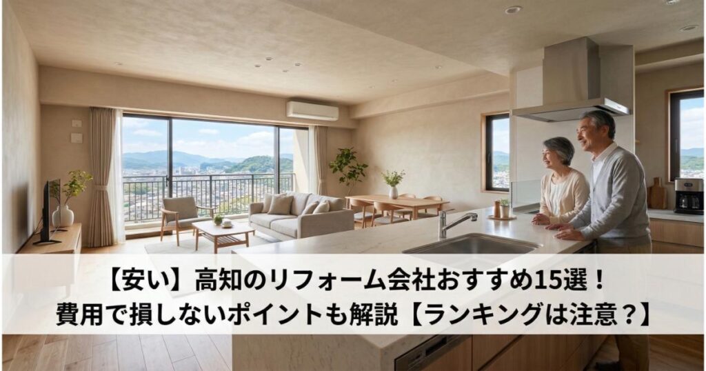 【安い】高知のリフォーム会社おすすめ15選!費用で損しないポイントも解説【ランキングは注意?】