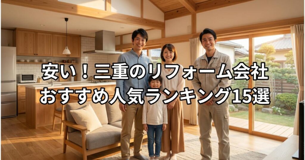【安い】三重のリフォーム会社ランキング人気15選!費用面や評判・おすすめの工務店を解説