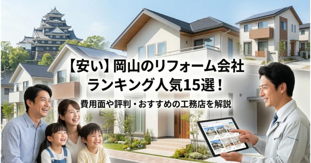 【安い】岡山のリフォーム会社ランキング人気15選！費用面や評判・おすすめの工務店を解説