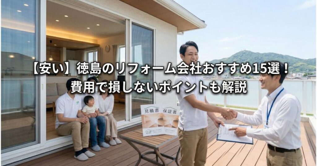 【安い】徳島のリフォーム会社おすすめ15選！費用で損しないポイントも解説【ランキングは注意？】