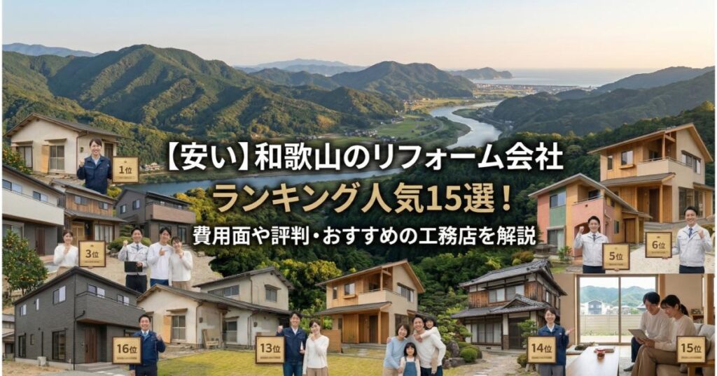 【安い】和歌山のリフォーム会社ランキング人気15選！費用面や評判・おすすめの工務店を解説