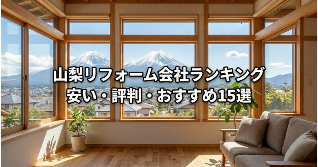 【安い】山梨のリフォーム会社ランキング人気15選！費用面や評判・おすすめの工務店を解説