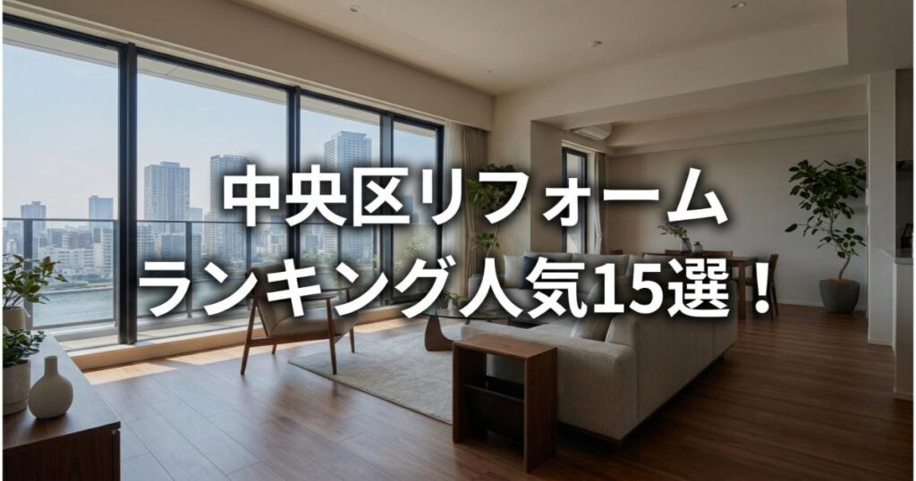【安い】中央区のリフォーム会社ランキング人気15選!費用面や評判・おすすめの工務店を解説