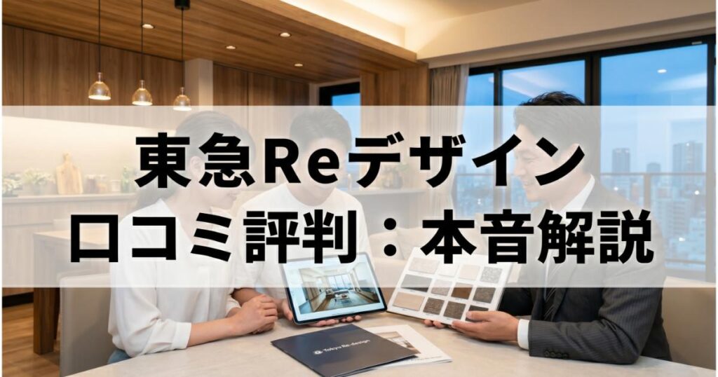 東急Re・デザインの口コミ・評判は良い・悪い？ズバリ利用すべきか本音で語ります