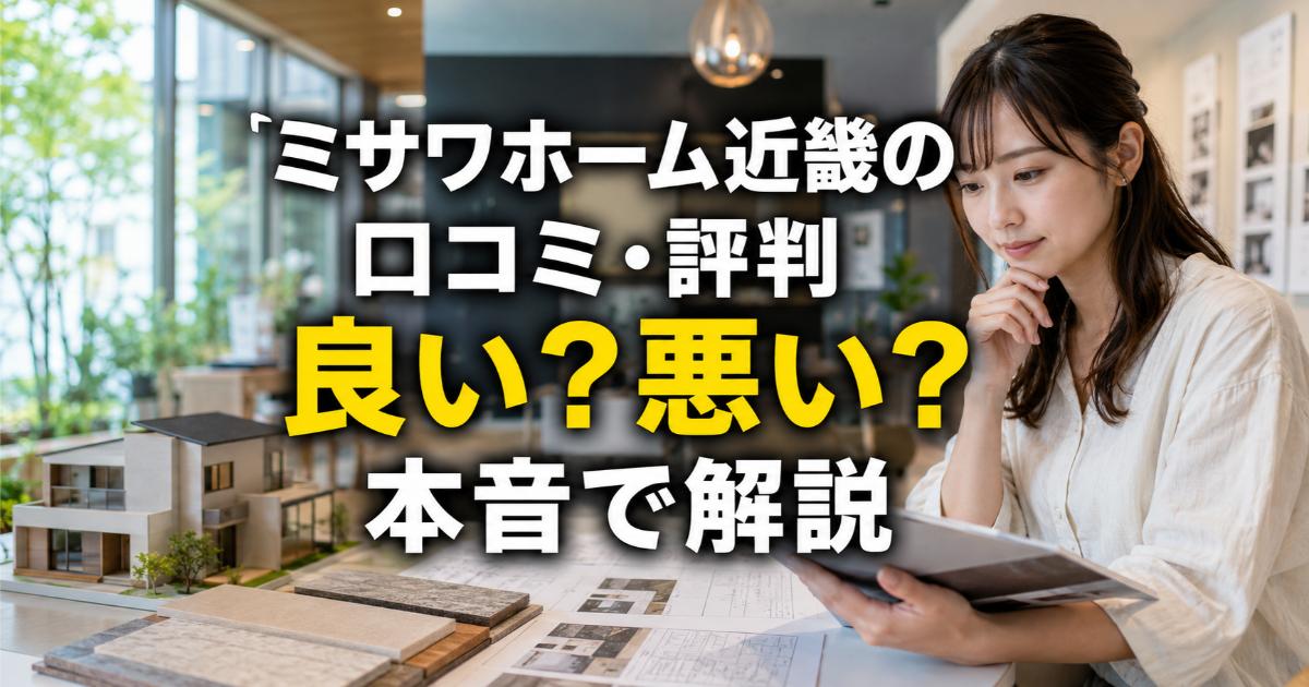 ミサワホーム近畿の口コミ・評判は良い・悪い?ズバリ利用すべきか本音で語ります