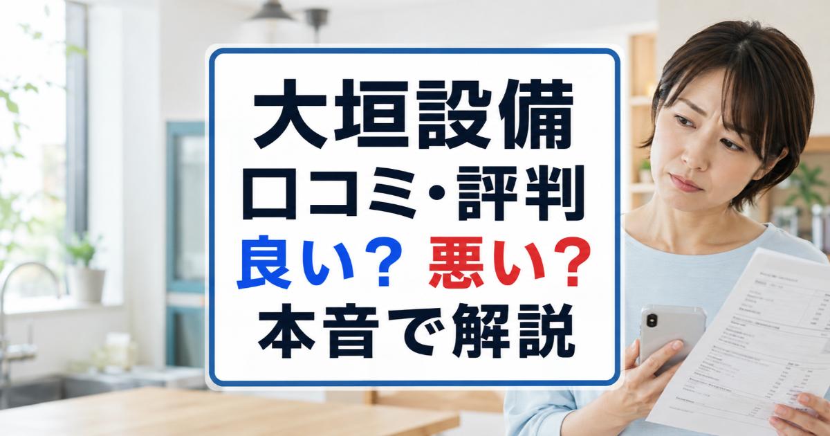 大垣設備の口コミ・評判は良い・悪い？ズバリ利用すべきか本音で語ります