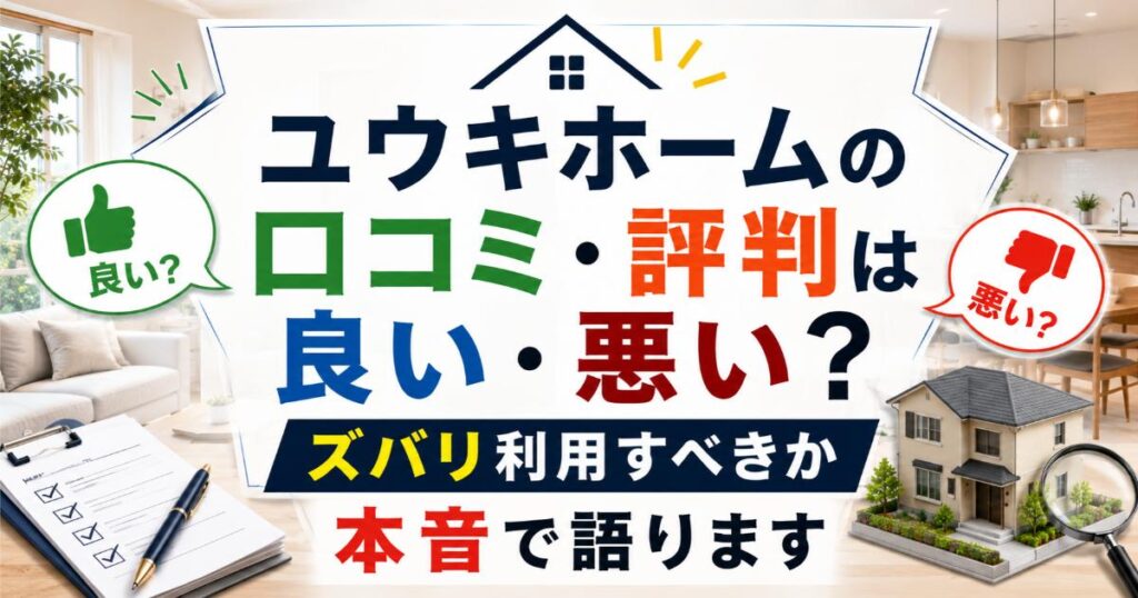ユウキホームの口コミ・評判は良い・悪い？ズバリ利用すべきか本音で語ります