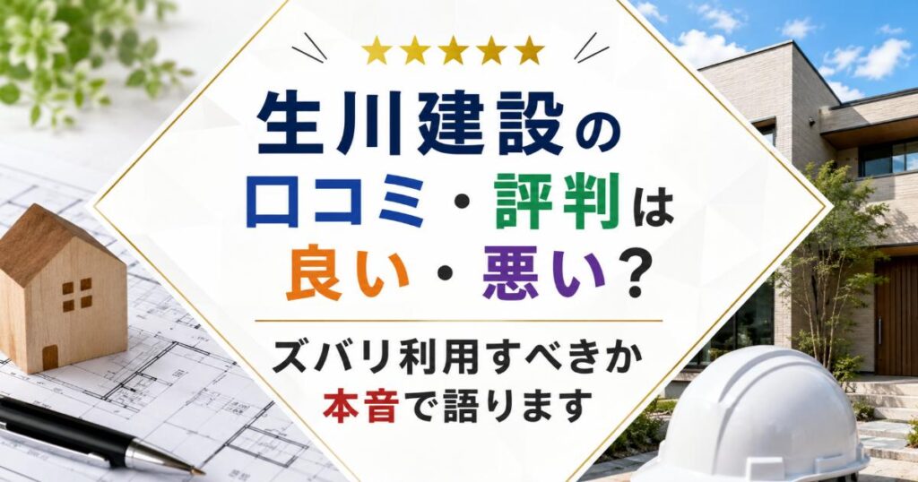 生川建設の口コミ・評判は良い・悪い？ズバリ利用すべきか本音で語ります